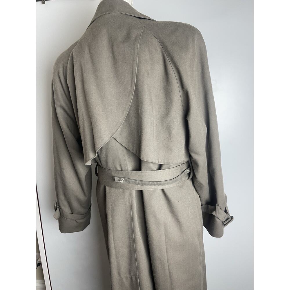 Vintage London Fog Women’s Trench Long Coat Khaki Notch Lapel Belted Size 6 - Picture 6 of 12